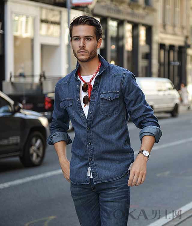 How to wear denim shirts and jackets? Comes with cool temperament but also a peach blossom